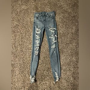American eagle skinny jeans, size: 0